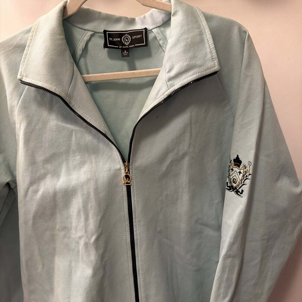 Stitch Golf Stonewall Golf Club Full‎ Zip Performance Jacket Light Blue